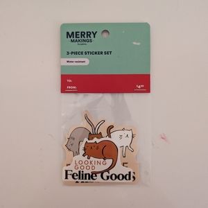 NWT Merry Makings 3-Pack Cat Sticker